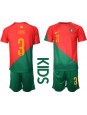 Portugal Pepe #3 Replika Hemmakläder Barn VM 2022 Kortärmad (+ byxor)